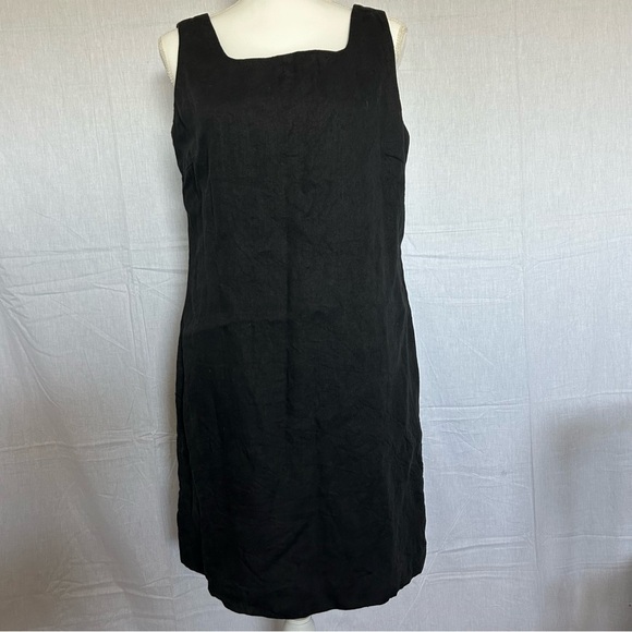 Ann Taylor Loft Linen Boxy Square neckline dress lagenlook relaxed breathable 12 - Picture 1 of 6